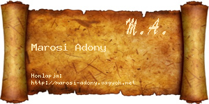 Marosi Adony névjegykártya